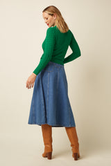 Polo Top Avel Knit - Meadow Green