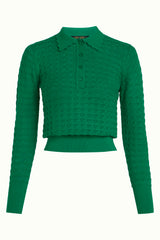 Polo Top Avel Knit - Meadow Green