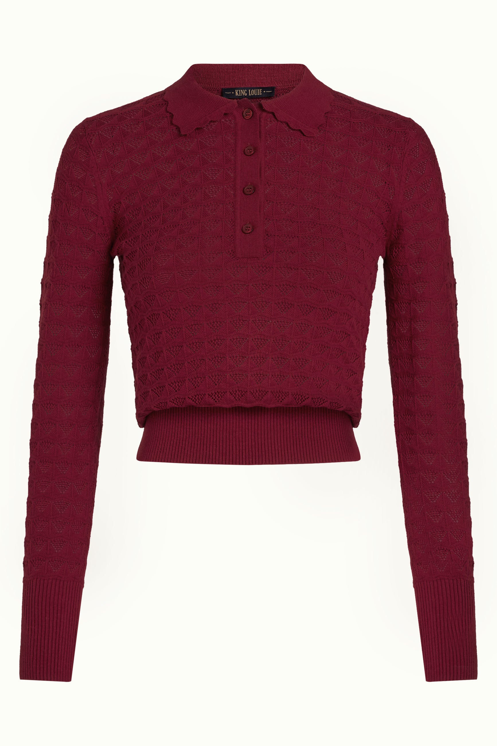 Polo Top Avel Knit - Rhubarb Red