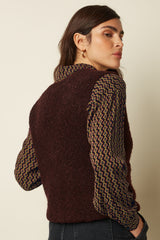 Vania Vest Boucle Knit - Grape Red