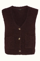 Vania Vest Boucle Knit - Grape Red