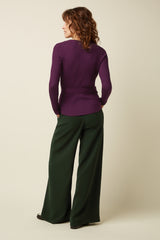 Mila Rib Cardi Match Knit - Caspia Purple