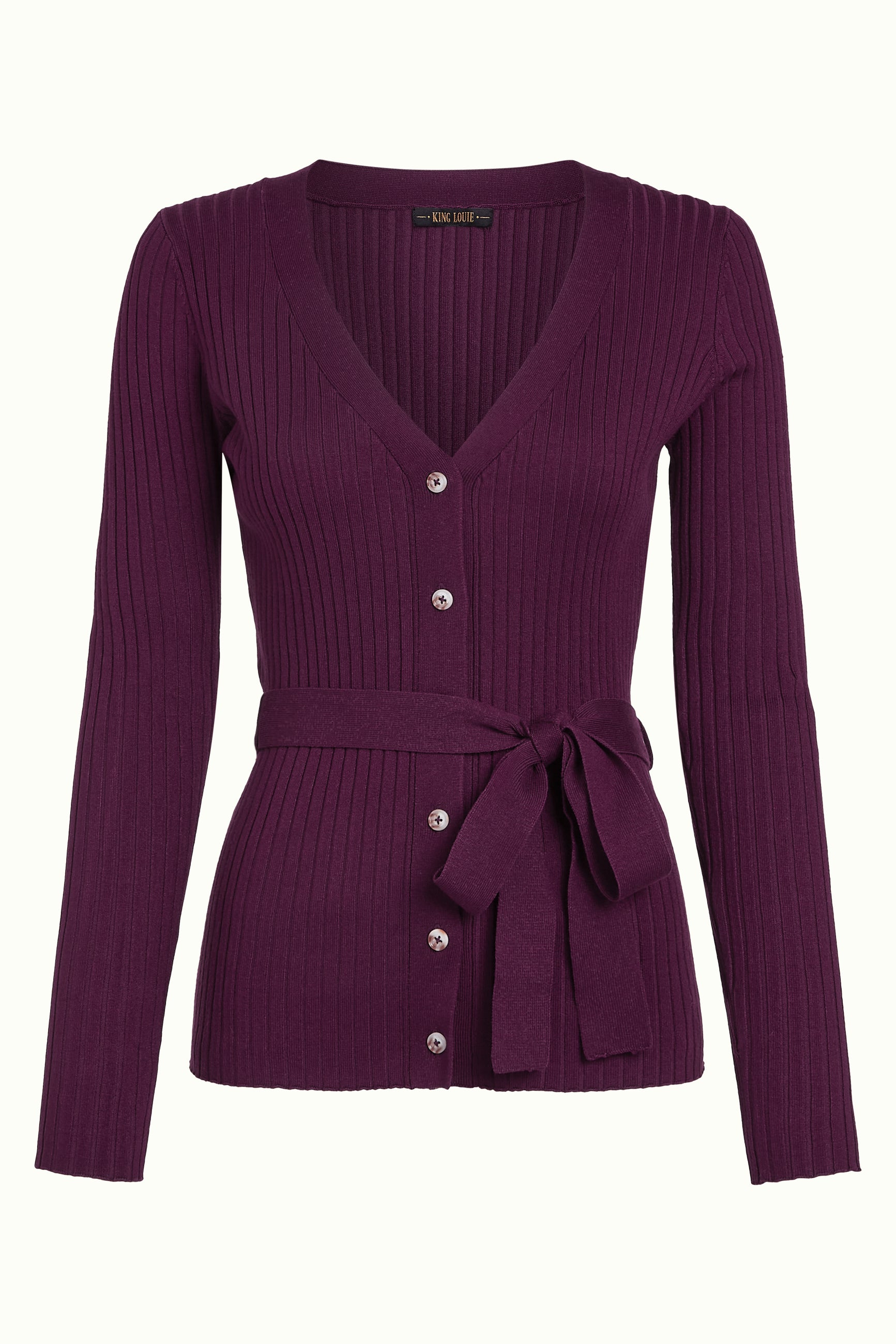 Mila Rib Cardi Match Knit - Caspia Purple