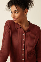 Sofie Cardi Match Knit - Spicy Brown