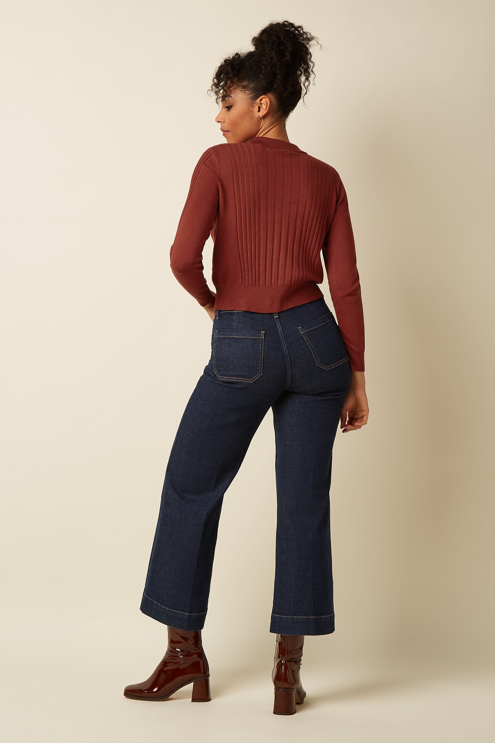 Sofie Cardi Match Knit - Spicy Brown