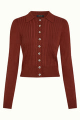 Sofie Cardi Match Knit - Spicy Brown