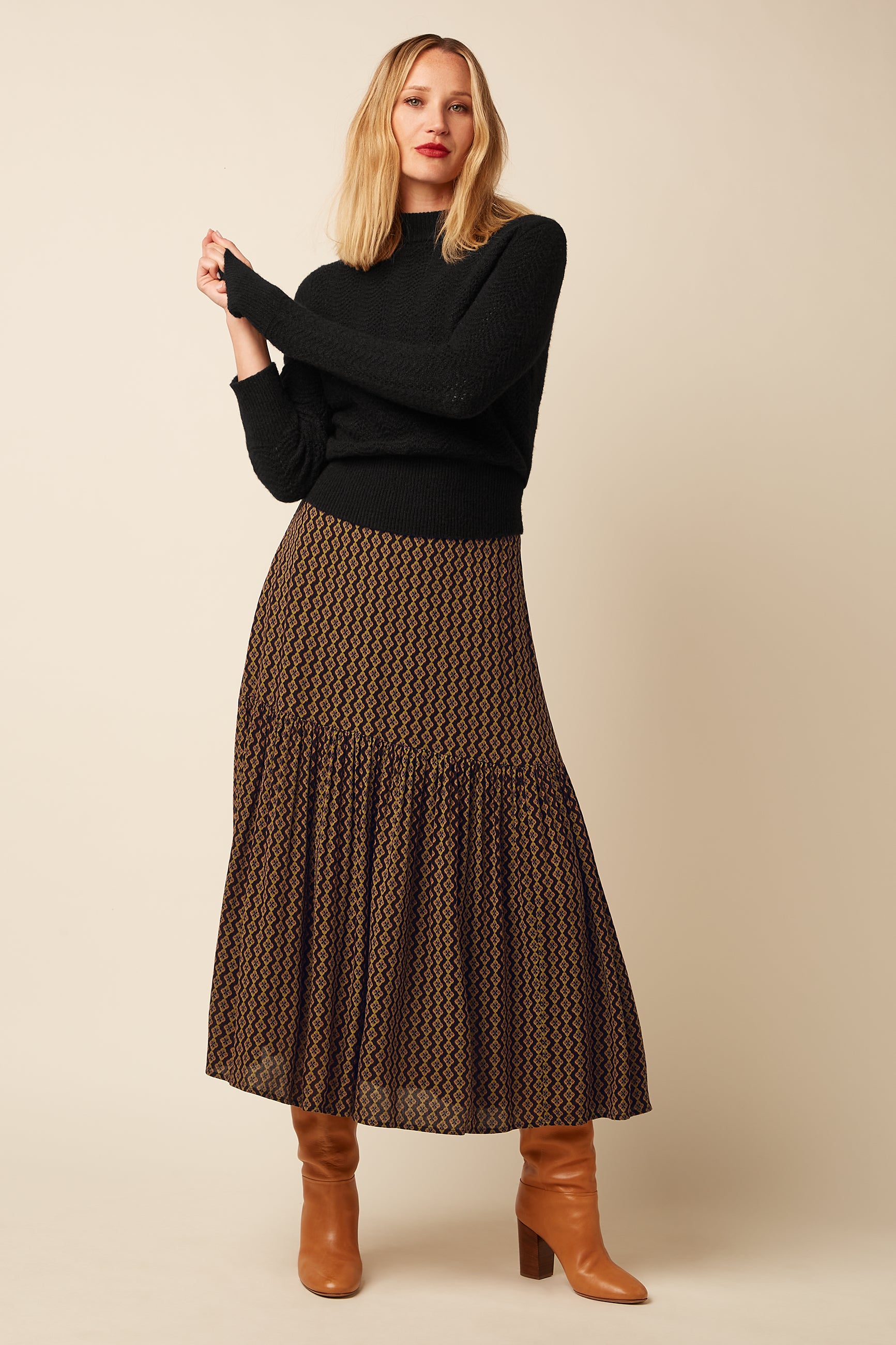 Tara Skirt Turi Woven - Black