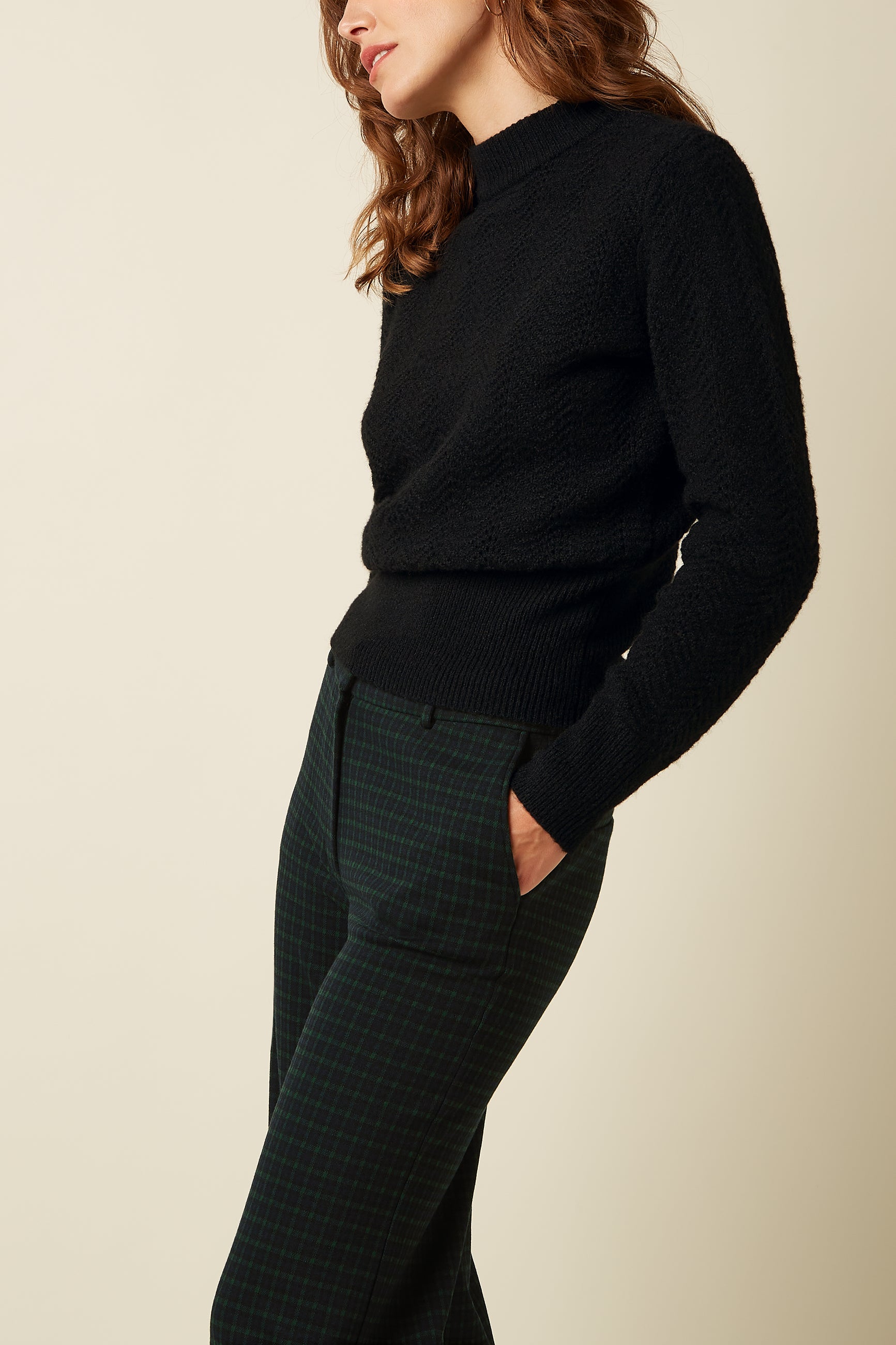 Federica Pants Reyna Check - Black
