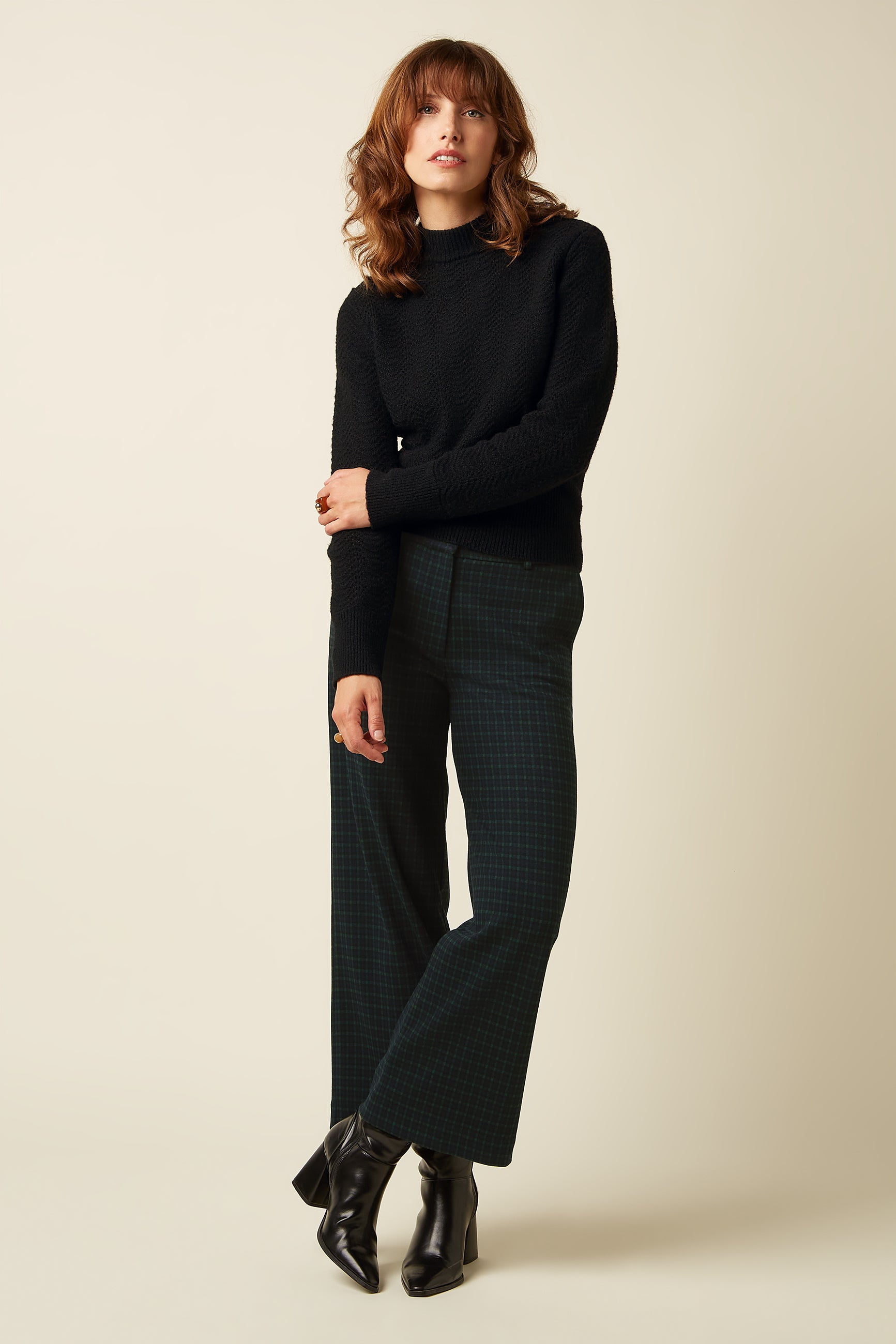 Federica Pants Reyna Check - Black