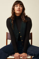 Bianca Gilet Reyna Check - Black