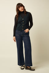 Bianca Gilet Reyna Check - Black