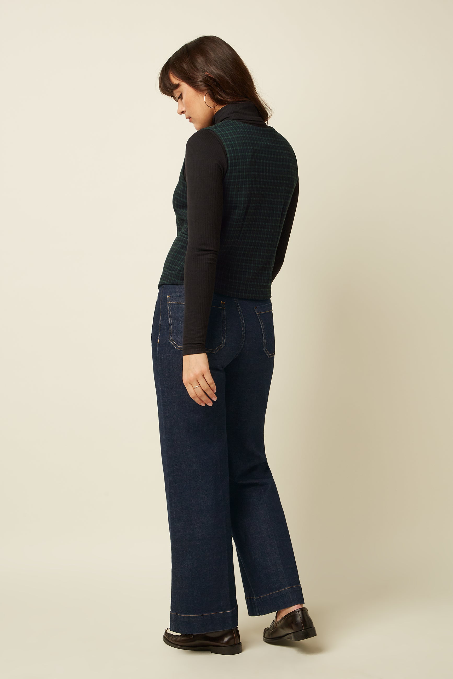 Bianca Gilet Reyna Check - Black