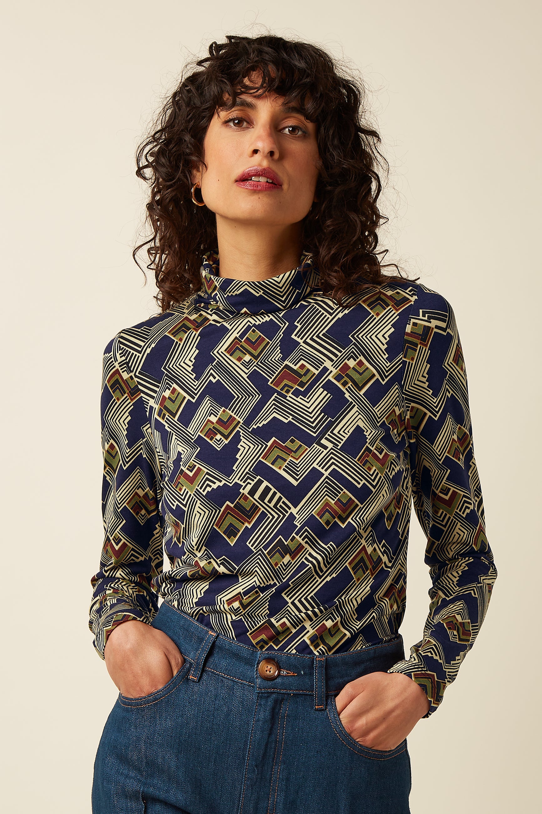 Rollneck Top Leia - Evening Blue