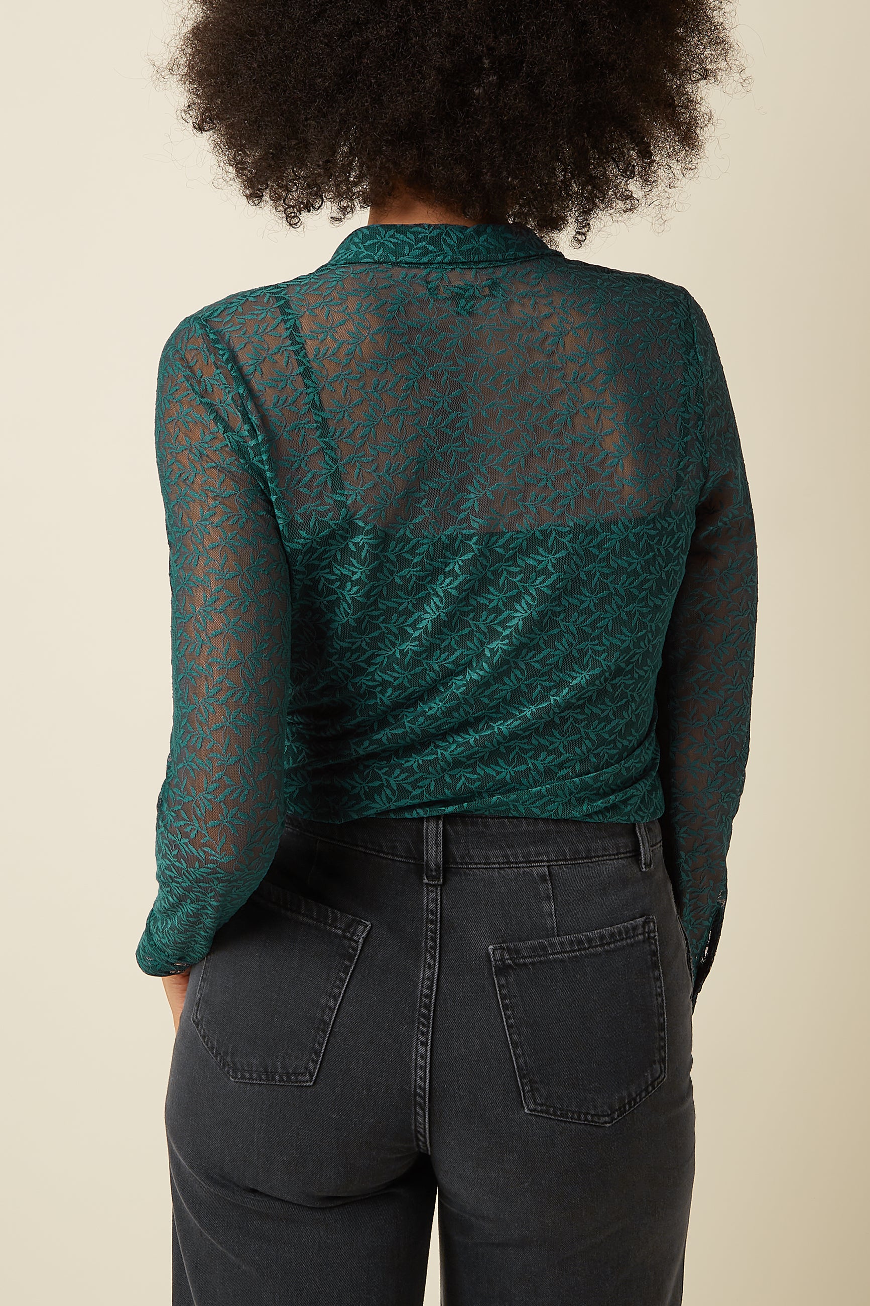 Blouse Stretch Lace - Dragonfly Green