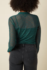 Blouse Stretch Lace - Dragonfly Green
