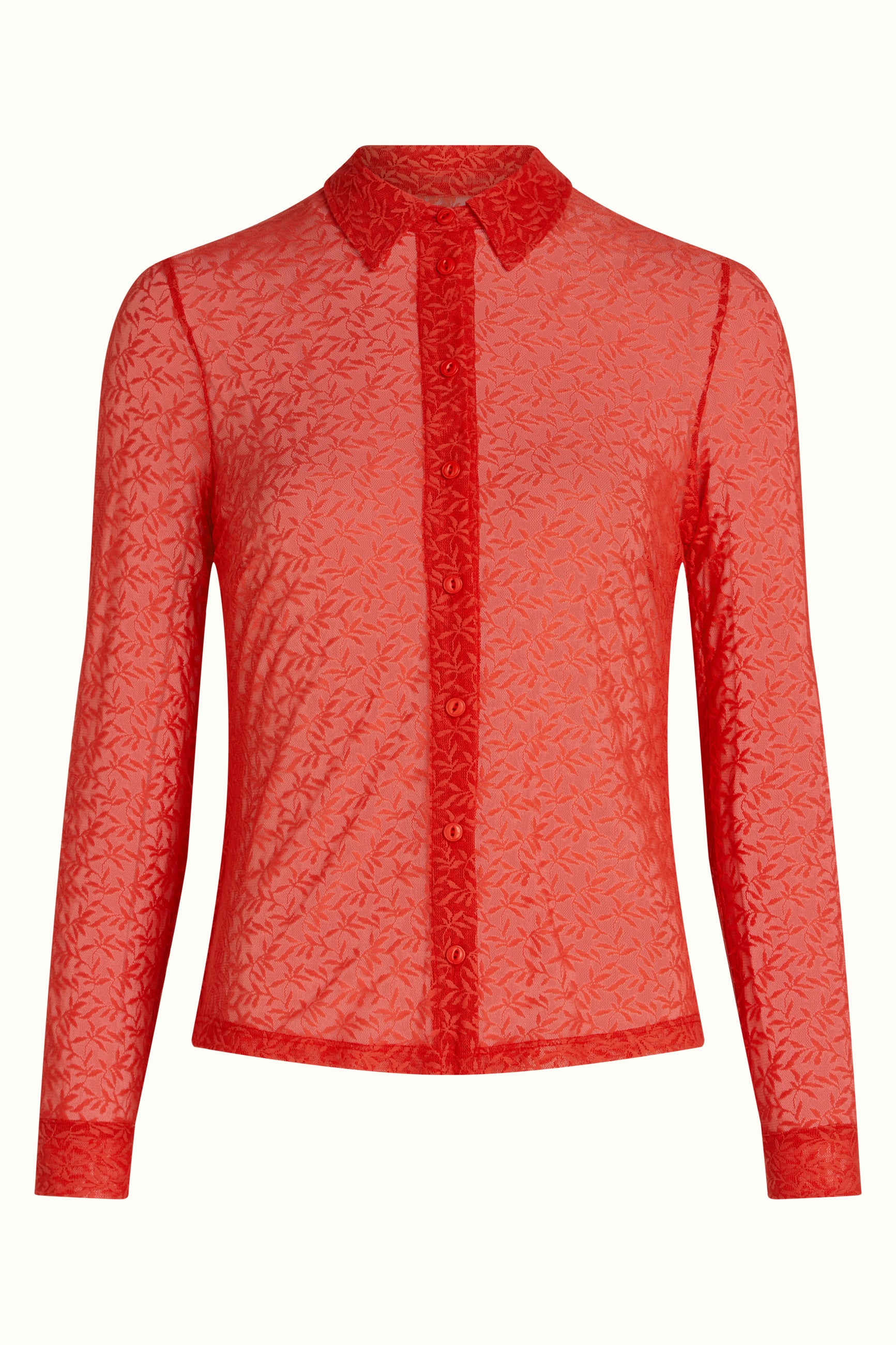 Blouse Stretch Lace - Fire Red