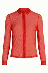 Blouse Stretch Lace - Fire Red