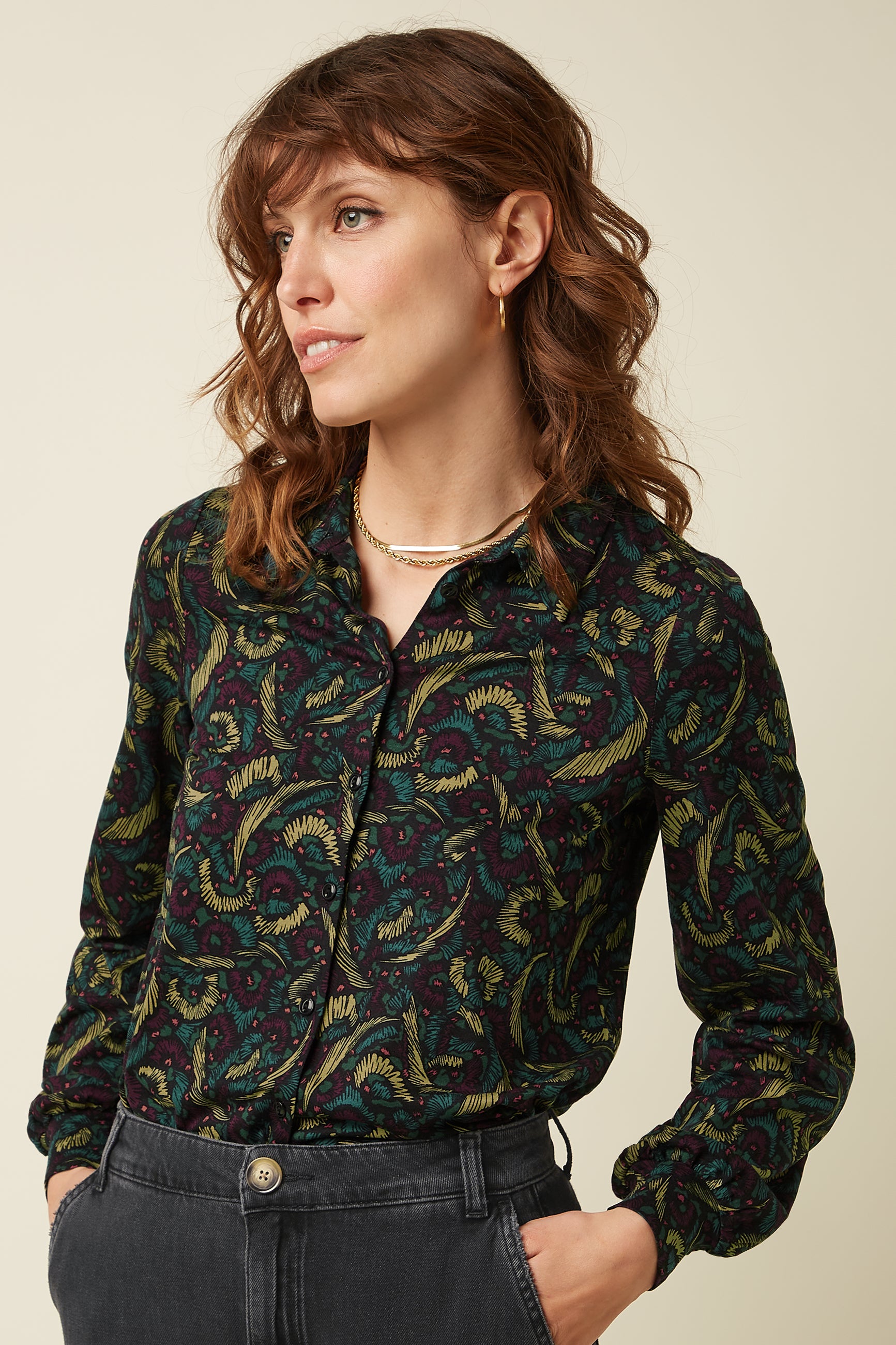 Maisie Blouse Sage - Black