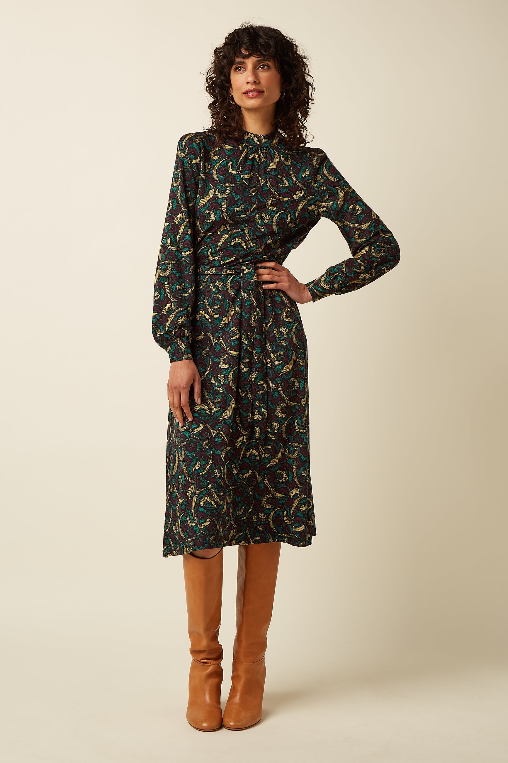 Phoebe Dress Sage - Black