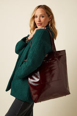 Shopper Patent Bag - Porto Red
