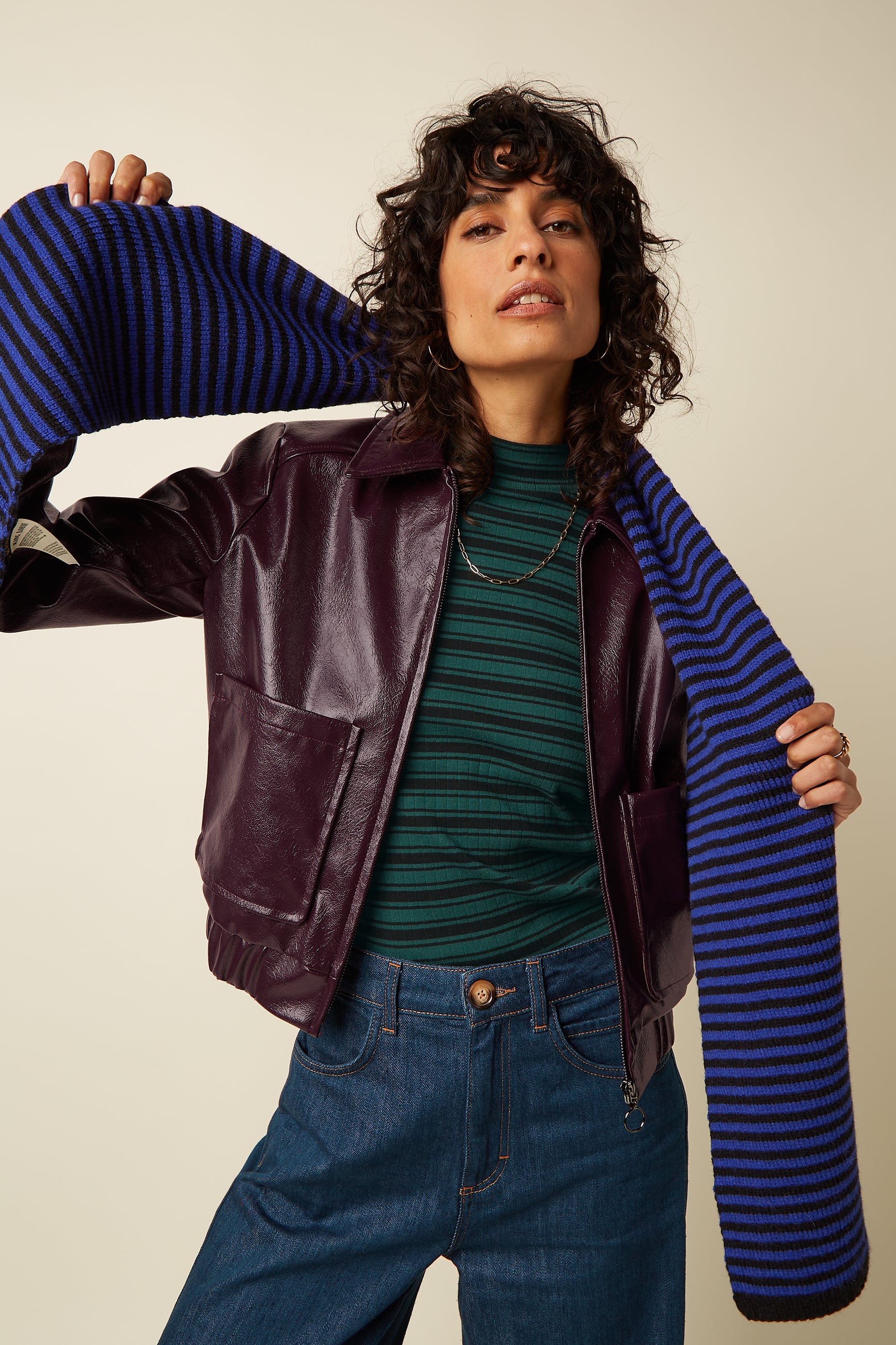 Small Stripe Scarf - Midnight