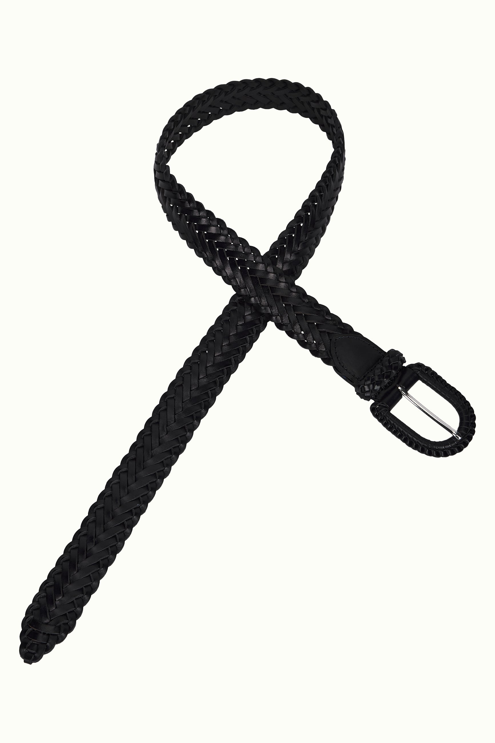 Wide Braid Belt - Black