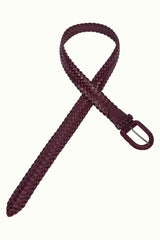 Wide Braid Belt - Porto Red