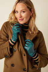Leather Gloves  - Dragonfly Green