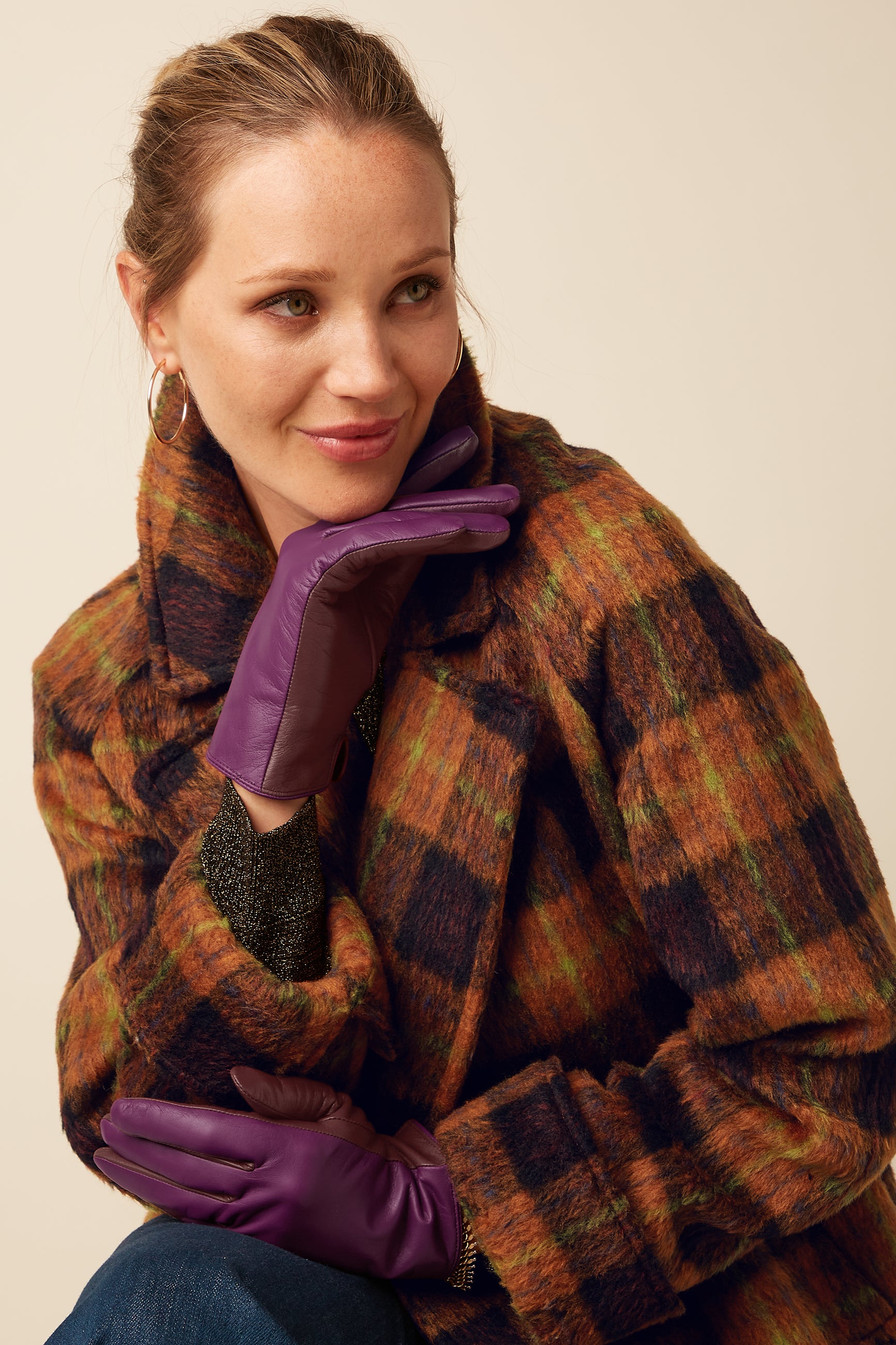 Leather Gloves  - Caspia Purple