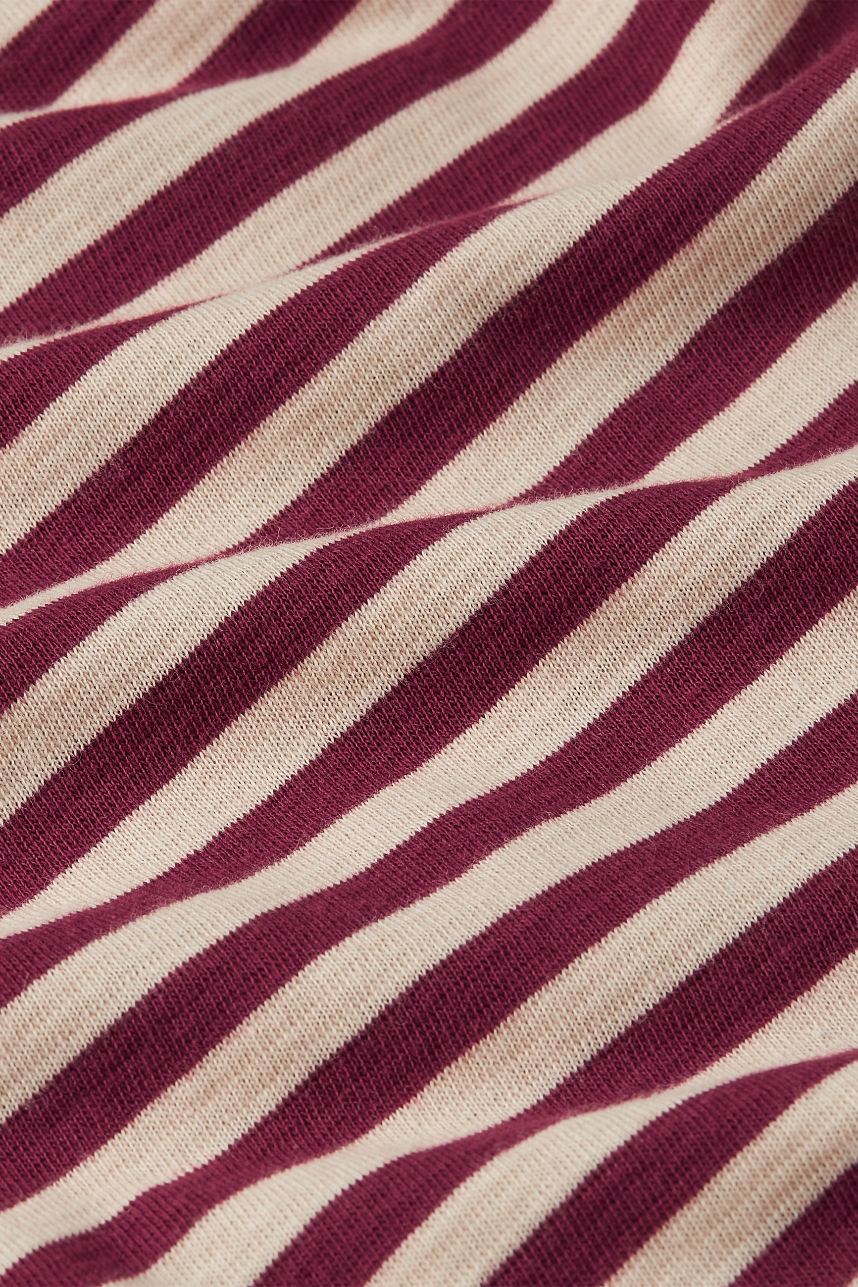 Boatneck Yoke Top Chopito Stripe - Cabernet Red