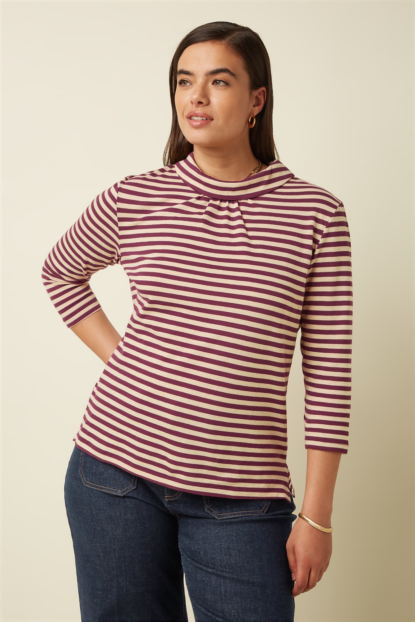 Dita Top Chopito Stripe - Cabernet Red
