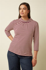 Dita Top Chopito Stripe - Cabernet Red