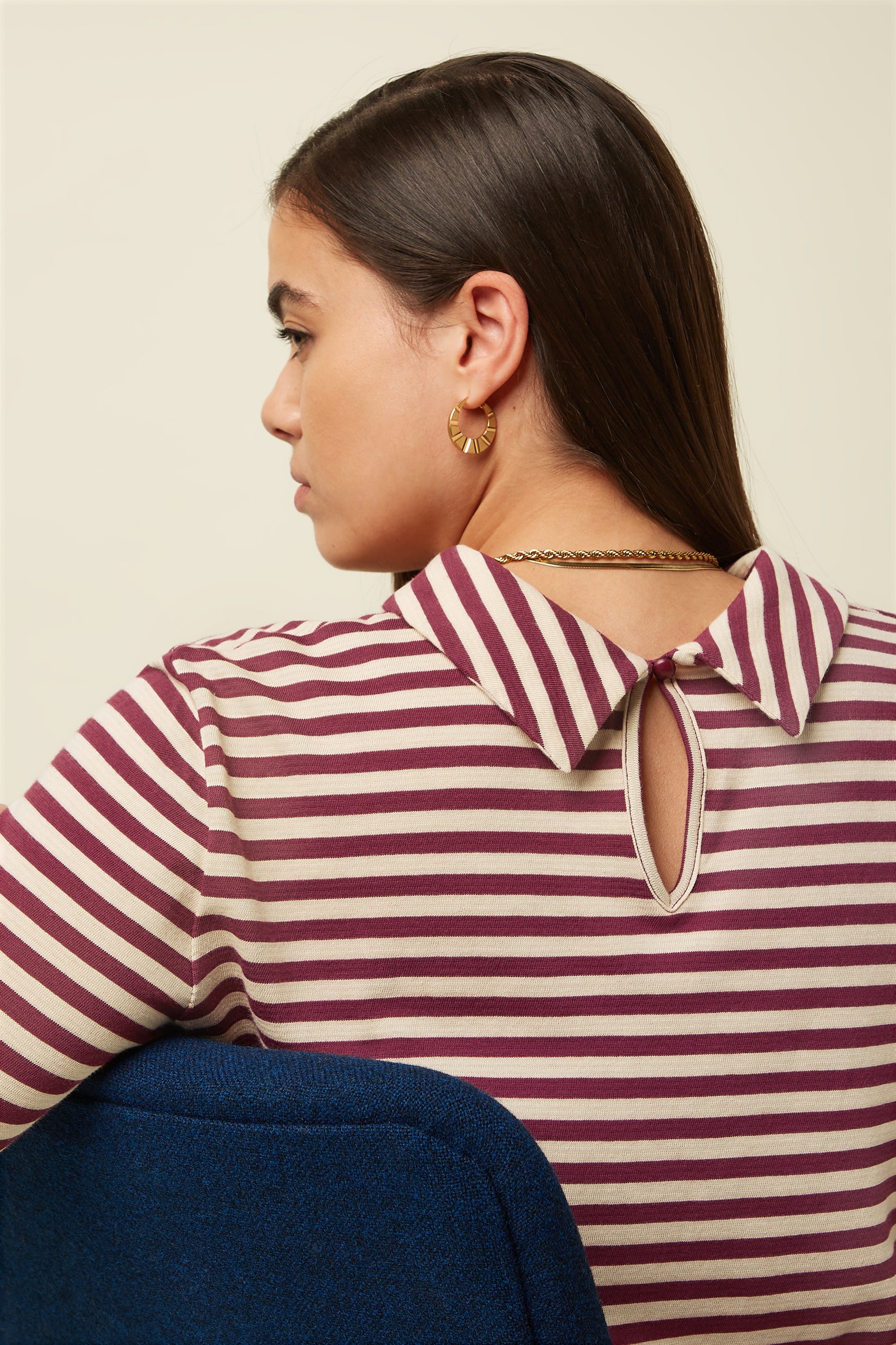 Dita Top Chopito Stripe - Cabernet Red