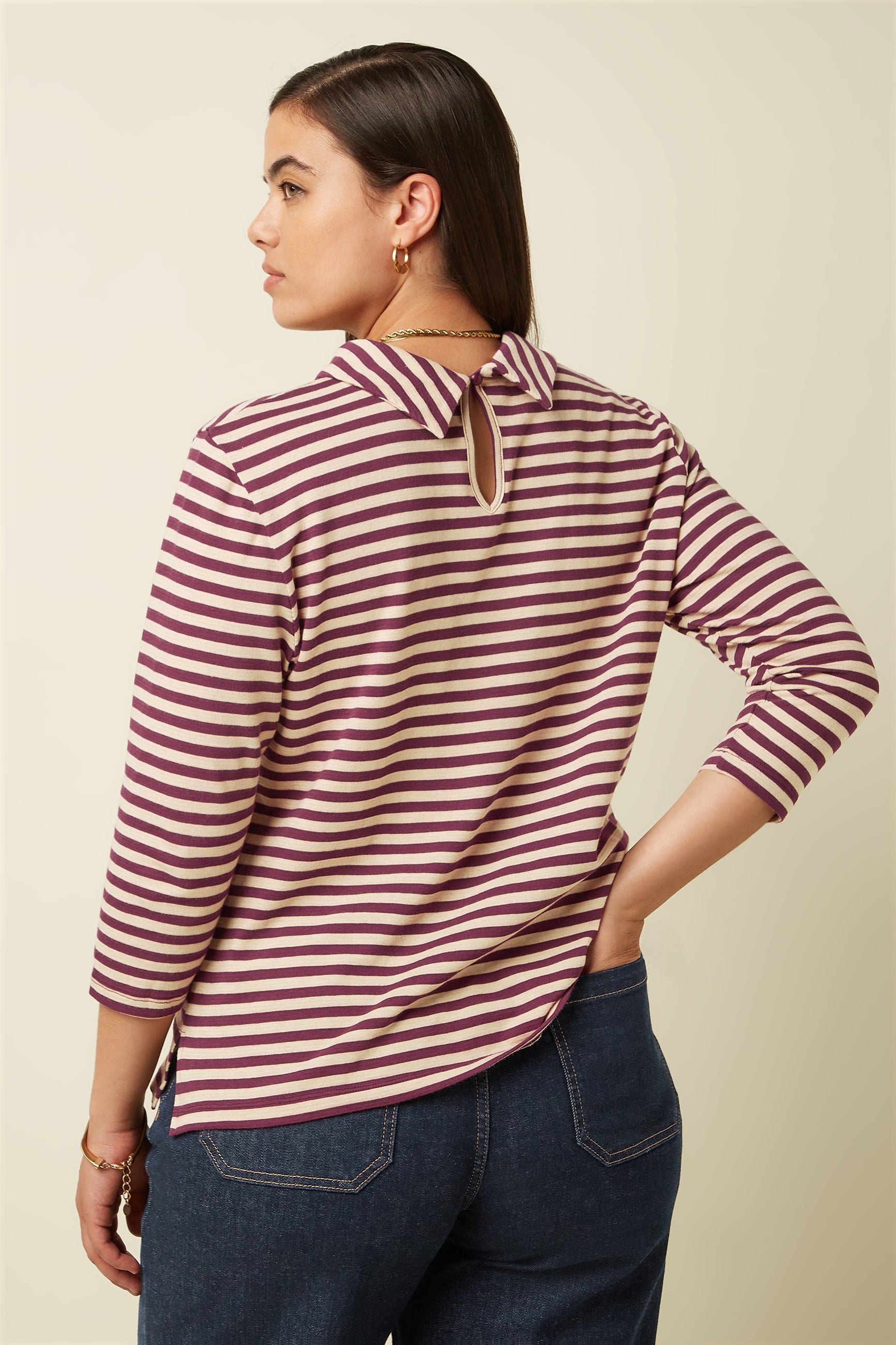 Dita Top Chopito Stripe - Cabernet Red
