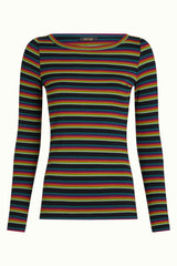 Lili Top Lottie Stripe - Botanical Green