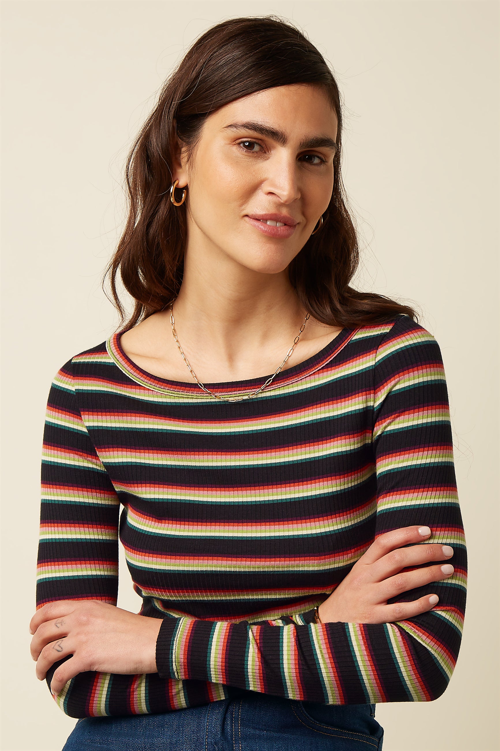 Lili Top Lottie Stripe - Imperial Purple