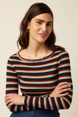 Lili Top Lottie Stripe - Imperial Purple