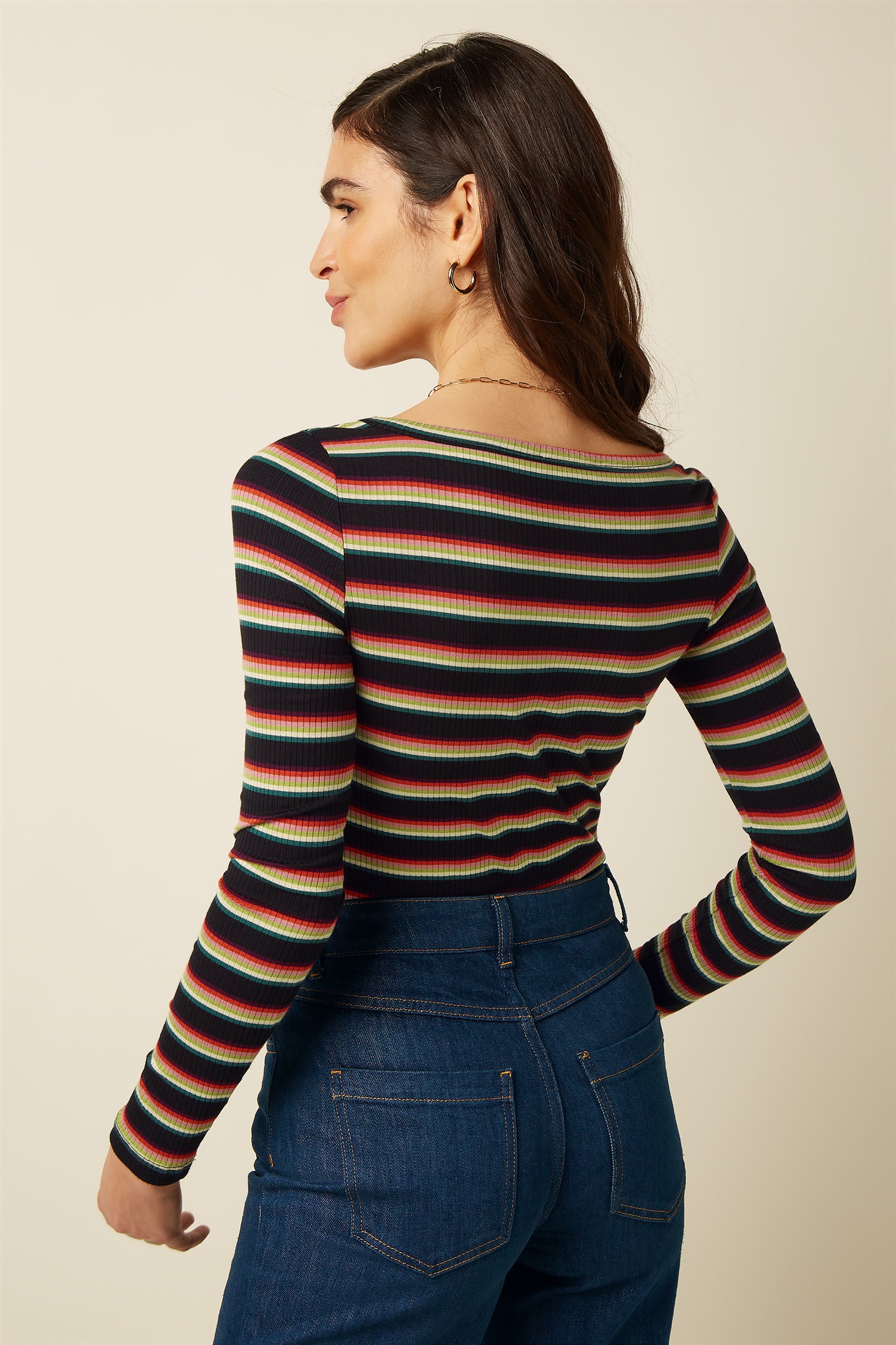 Lili Top Lottie Stripe - Imperial Purple