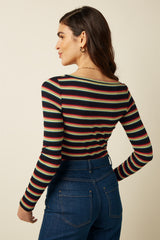 Lili Top Lottie Stripe - Imperial Purple