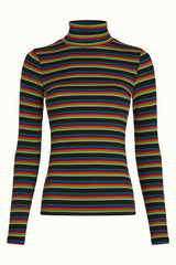 Rollneck Top Lottie Stripe - Botanical Green