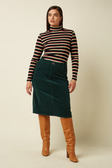 Rollneck Top Lottie Stripe - Imperial Purple