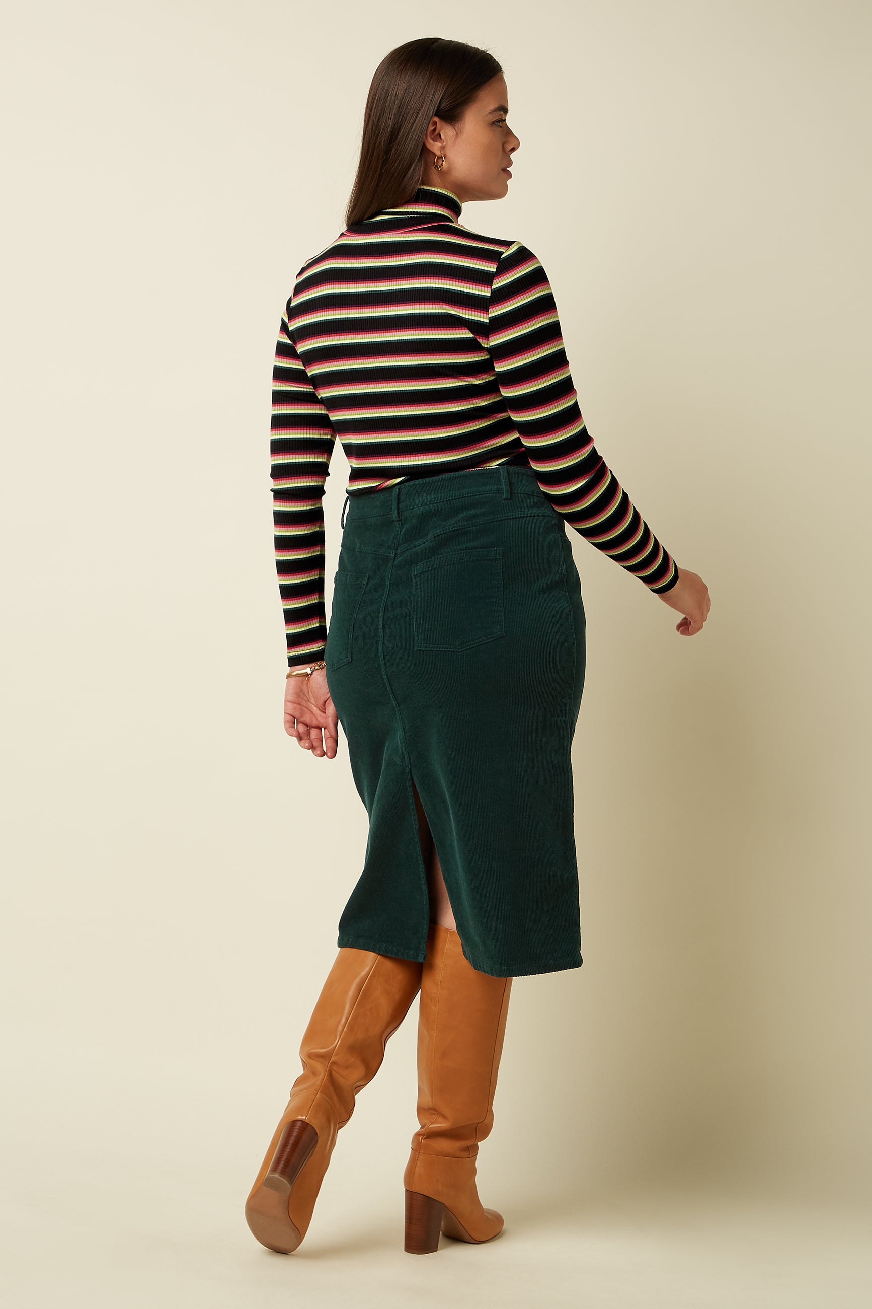 Rollneck Top Lottie Stripe - Imperial Purple