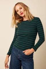 Helen Top Rae Stripe - Botanical Green