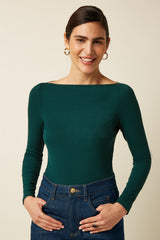 Marina Top Uni Rib - Pine Green