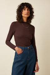 Marina Top Uni Rib - Chocolate