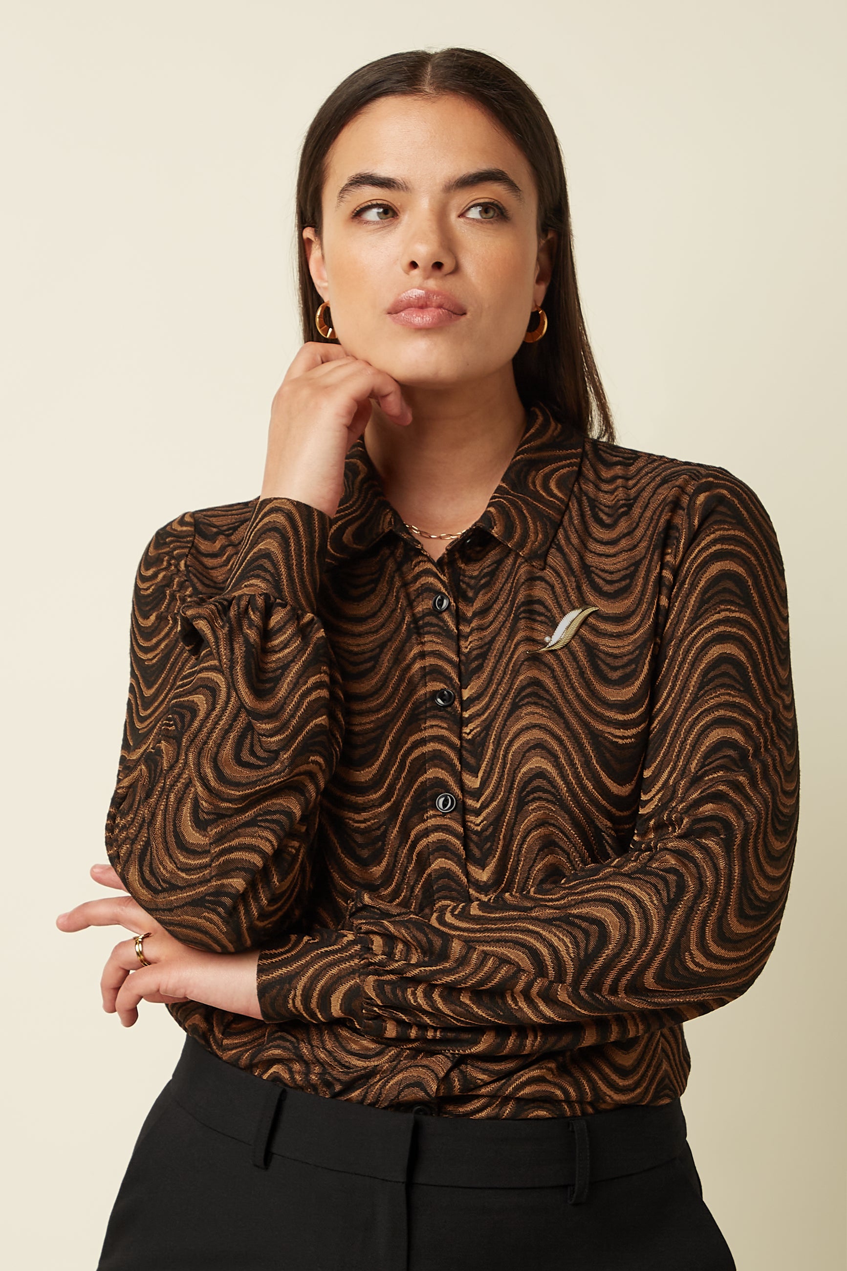 Maisie Blouse Jackie Jacquard - Black – King Louie