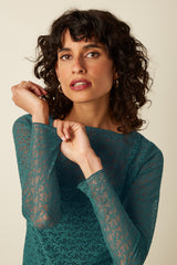 Ria Top Stretch Lace - Dragonfly Green