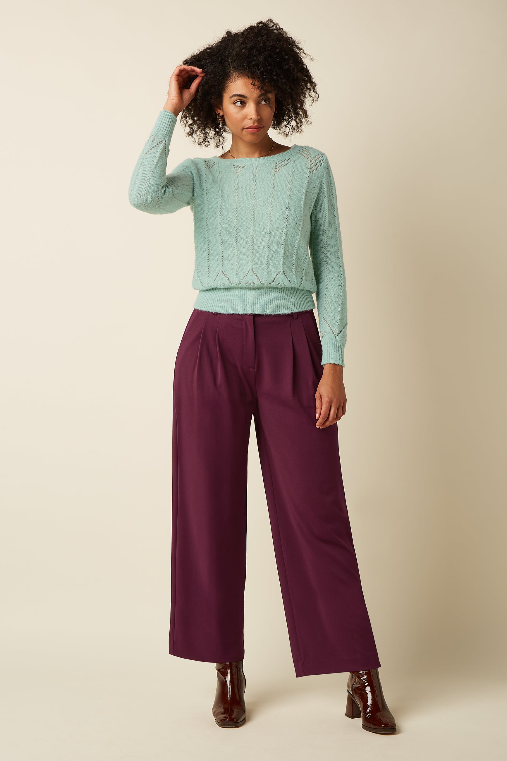 Lia Top Hiver Knit - Mint Green