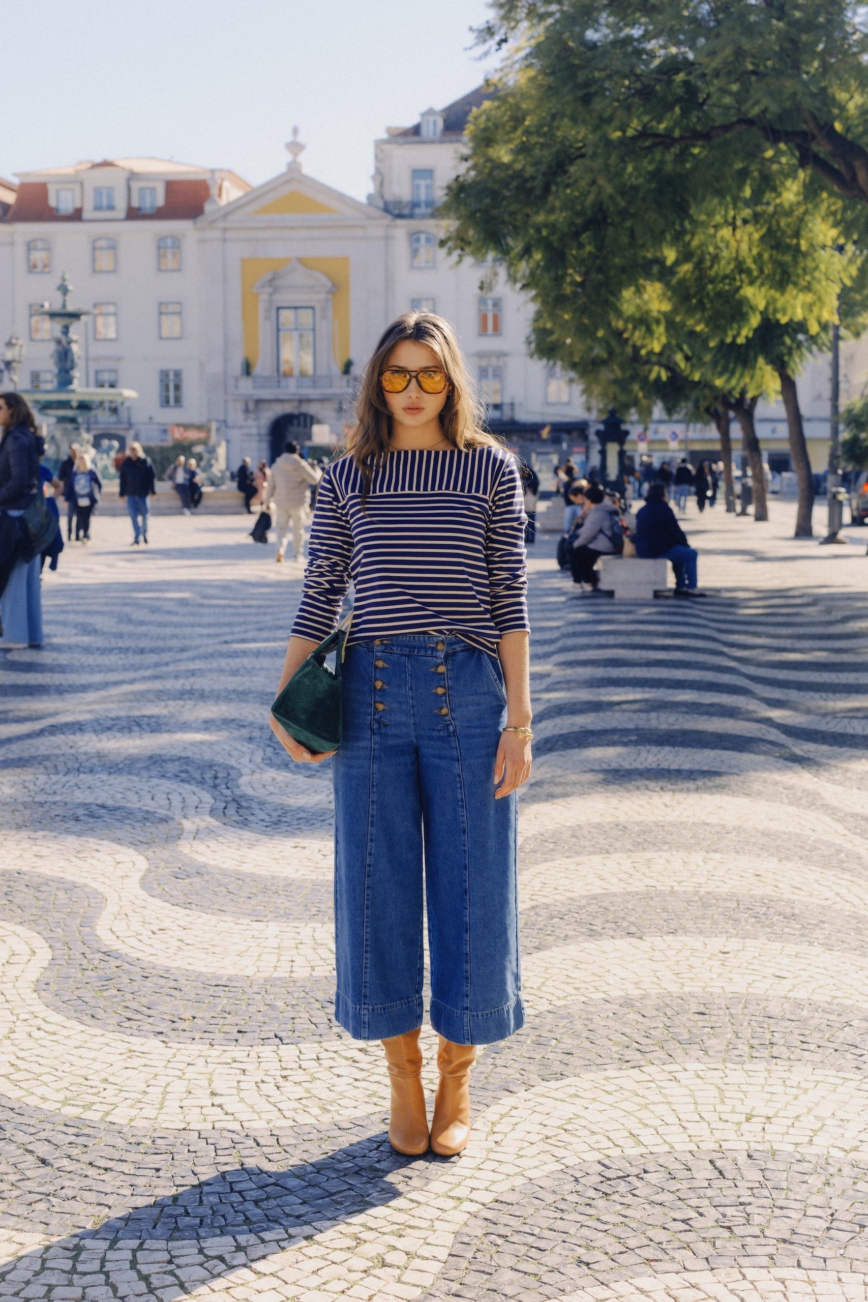 Boatneck Yoke Top Britney Stripe