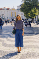 Boatneck Yoke Top Britney Stripe